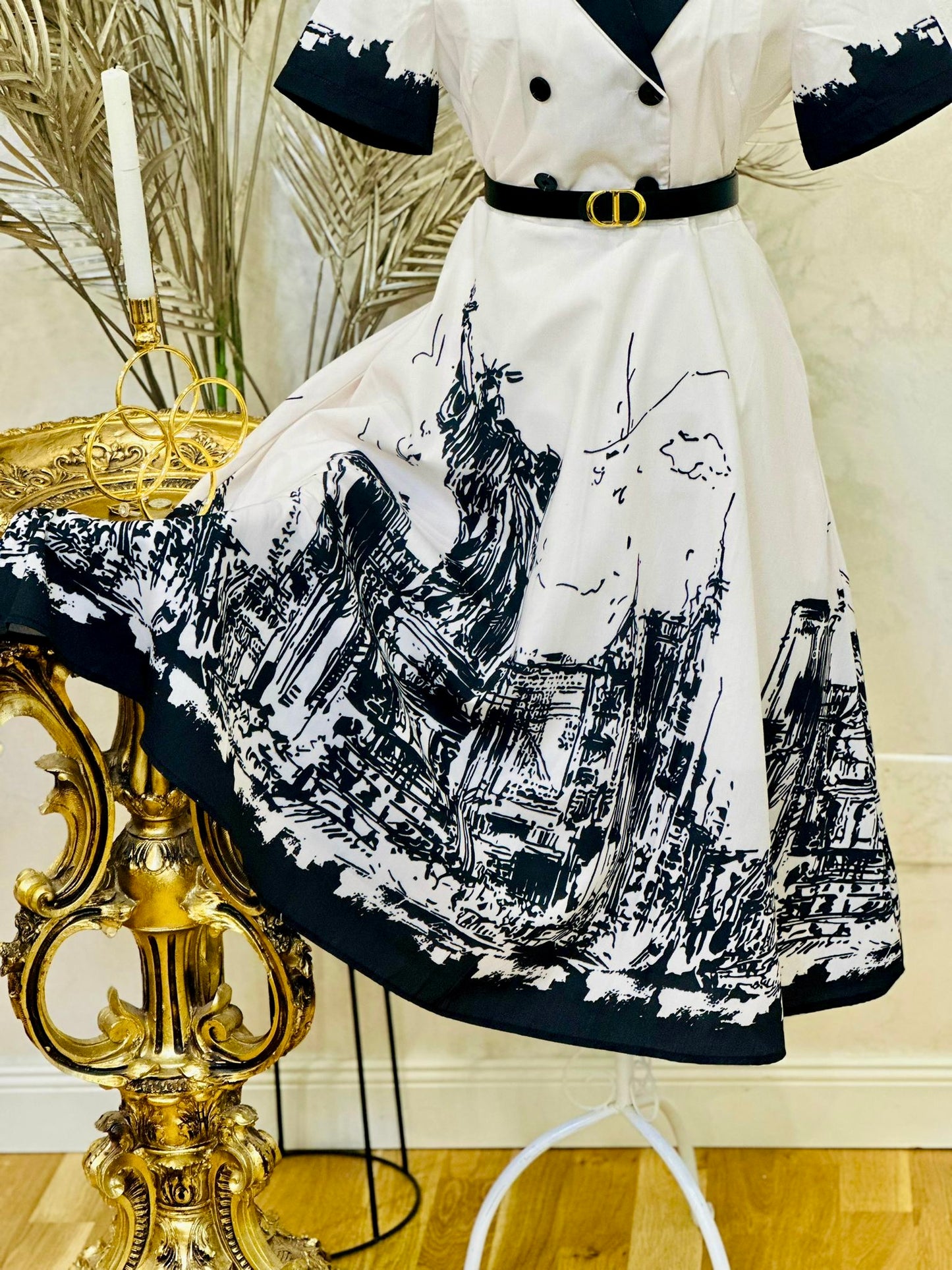 Rochie tip camasa cu maneca scurta