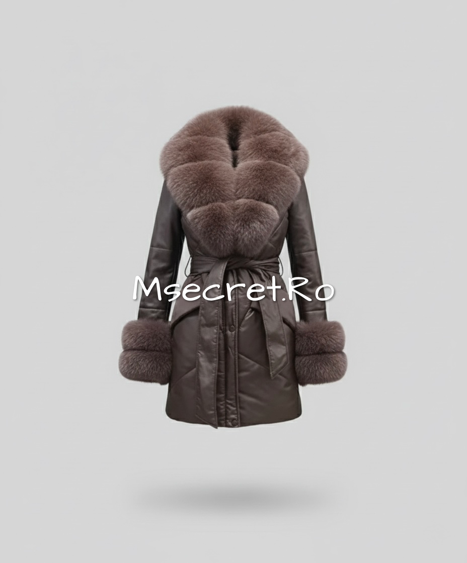 Geaca imperbeabila cu blana naturala Daria