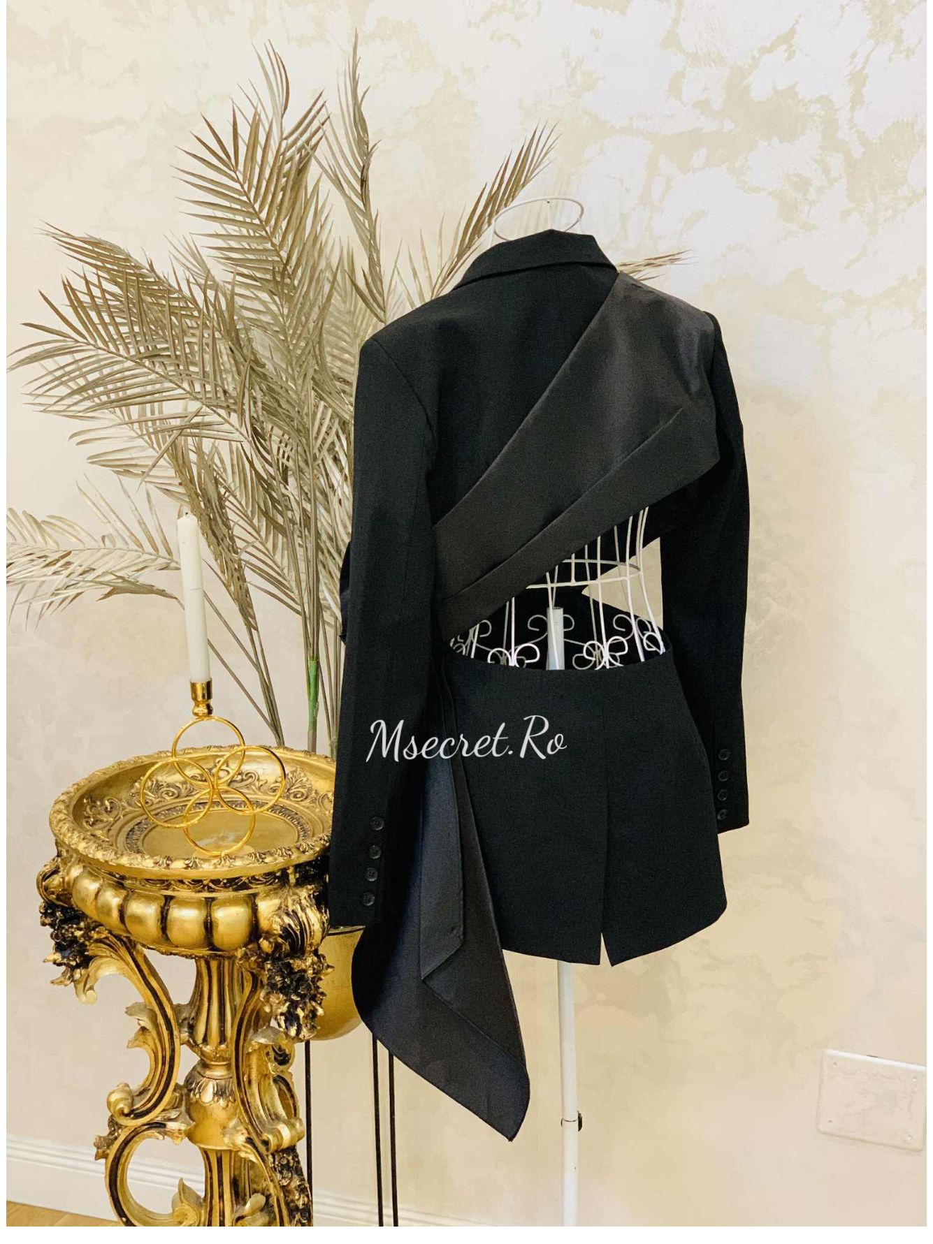 Sacou negru cu funda