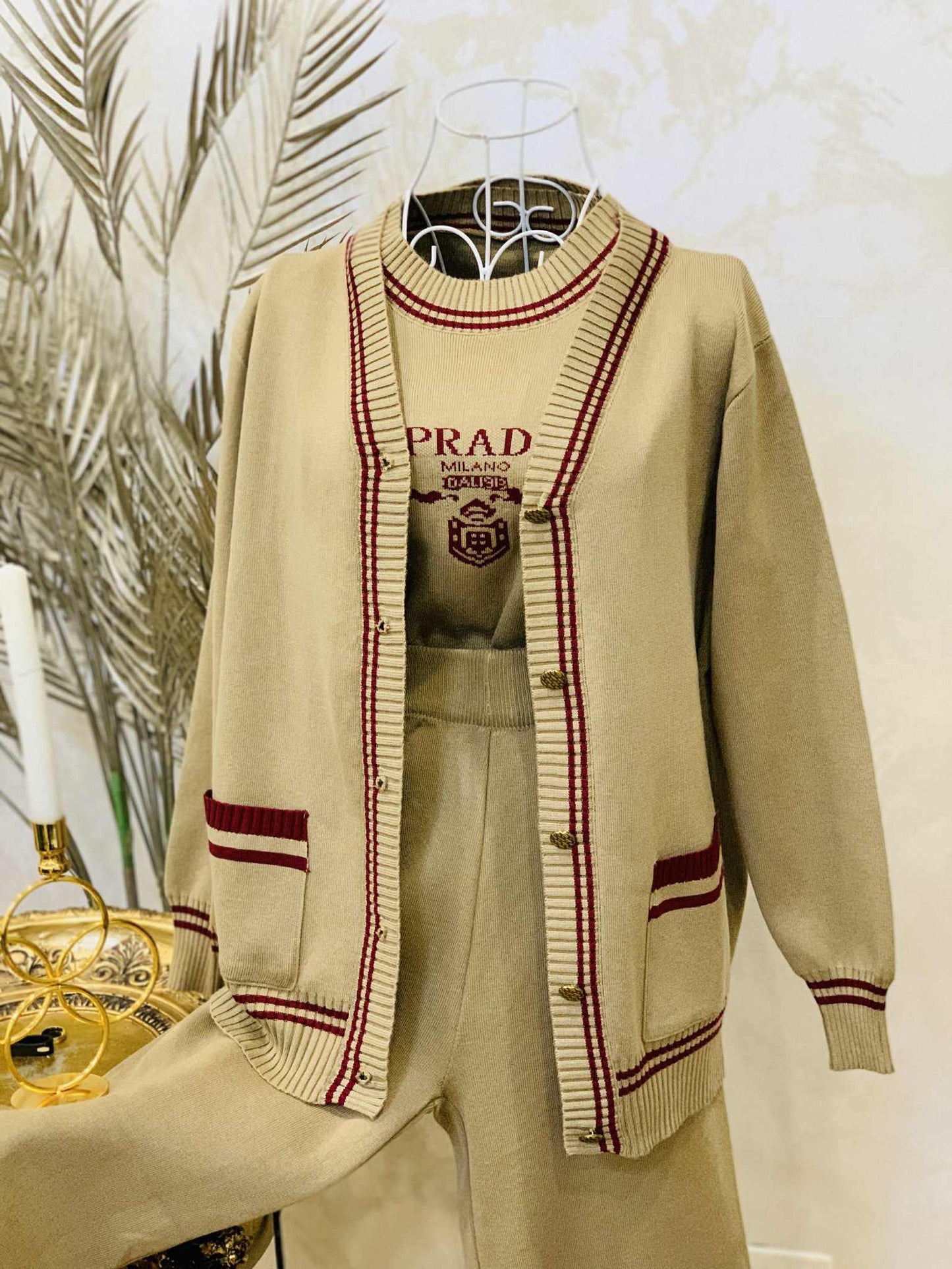 Compleu 3in1 cu pantaloni si cardigan