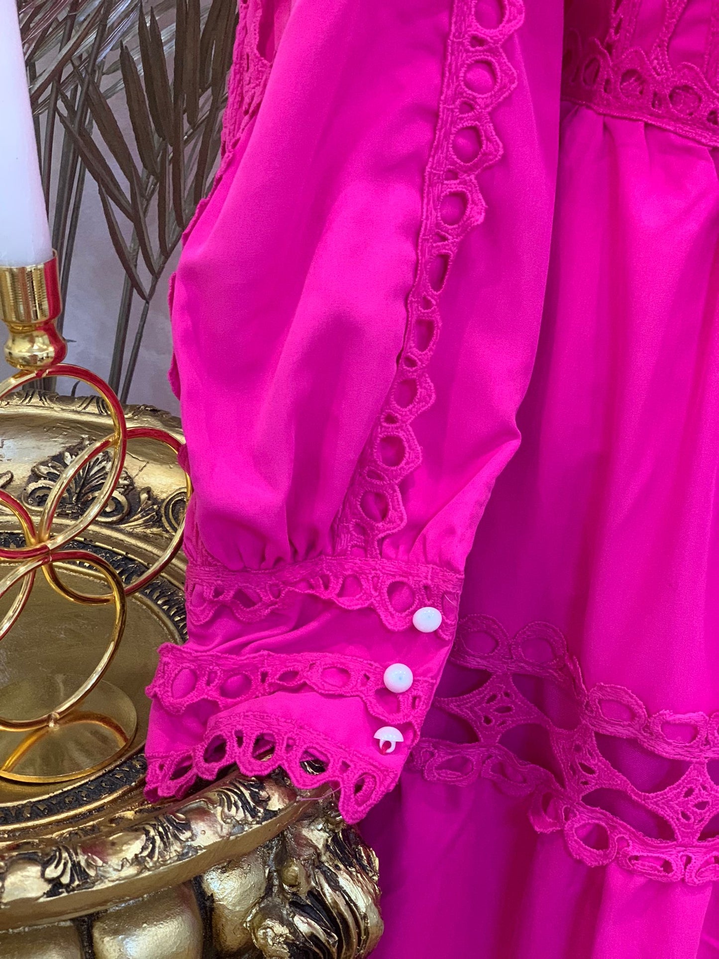 Rochie lunga cu maneci lungi si dantela
