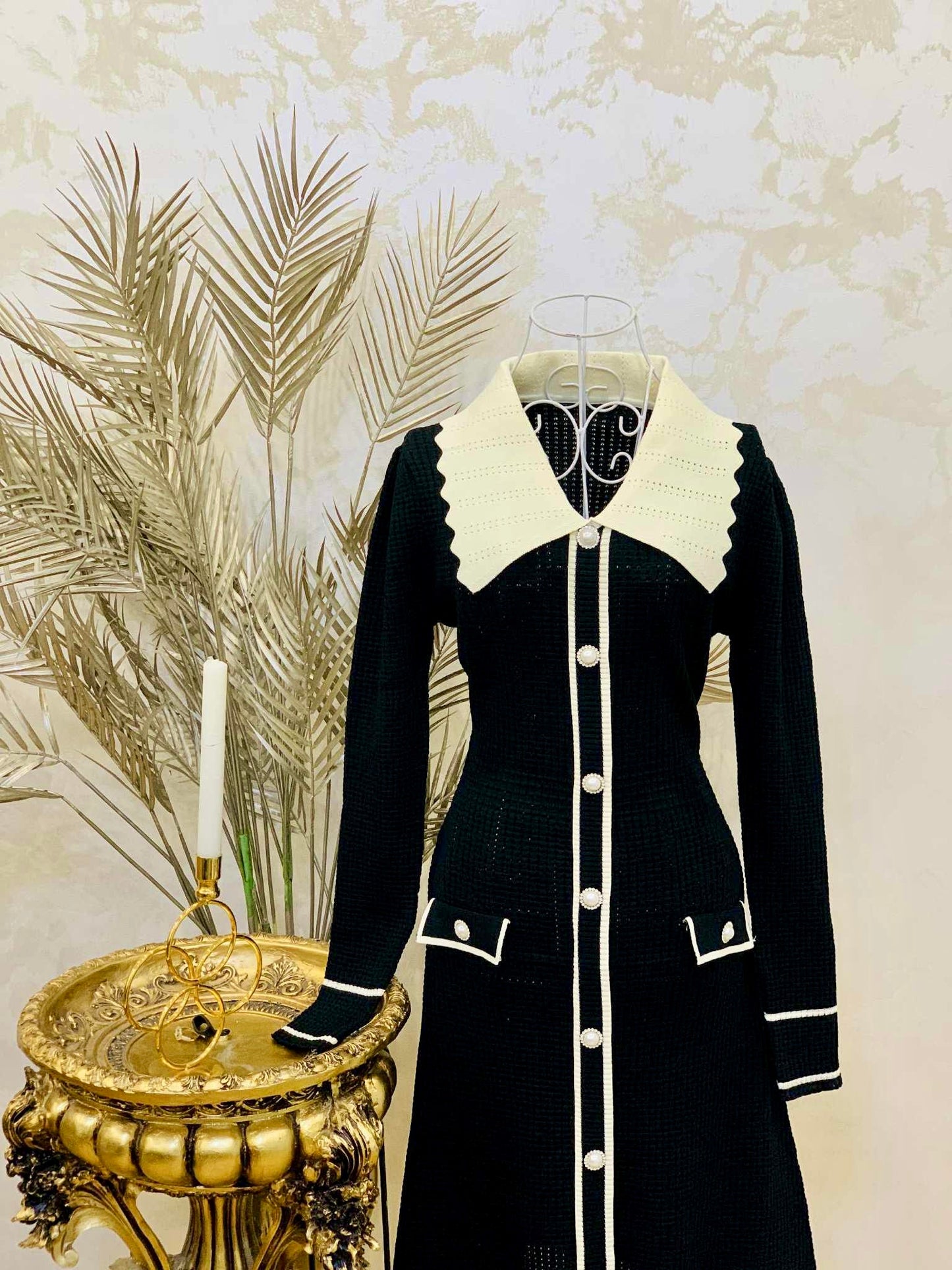 Rochie neagra din tricot