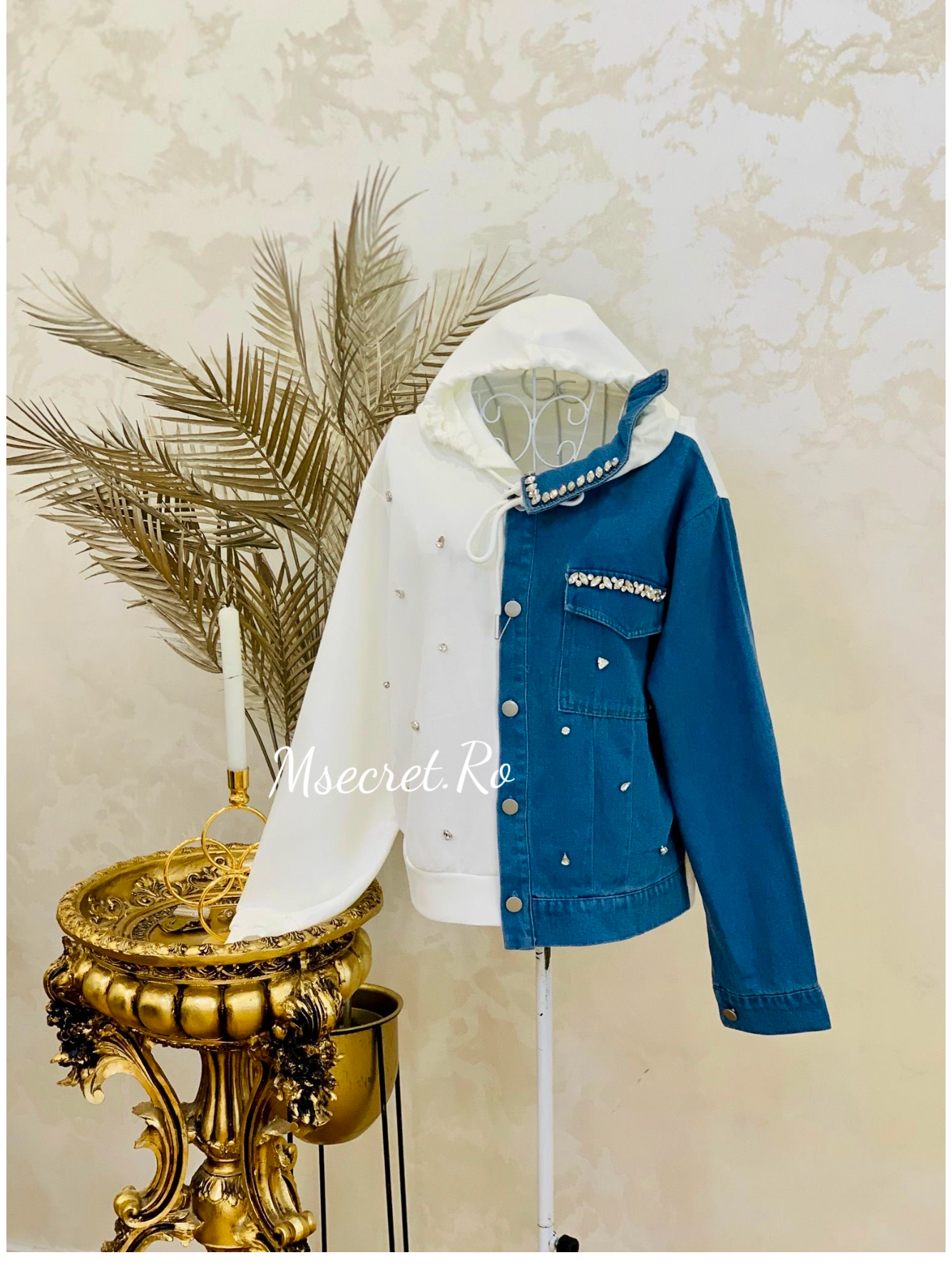 Compleu denim cu pantaloni lungi