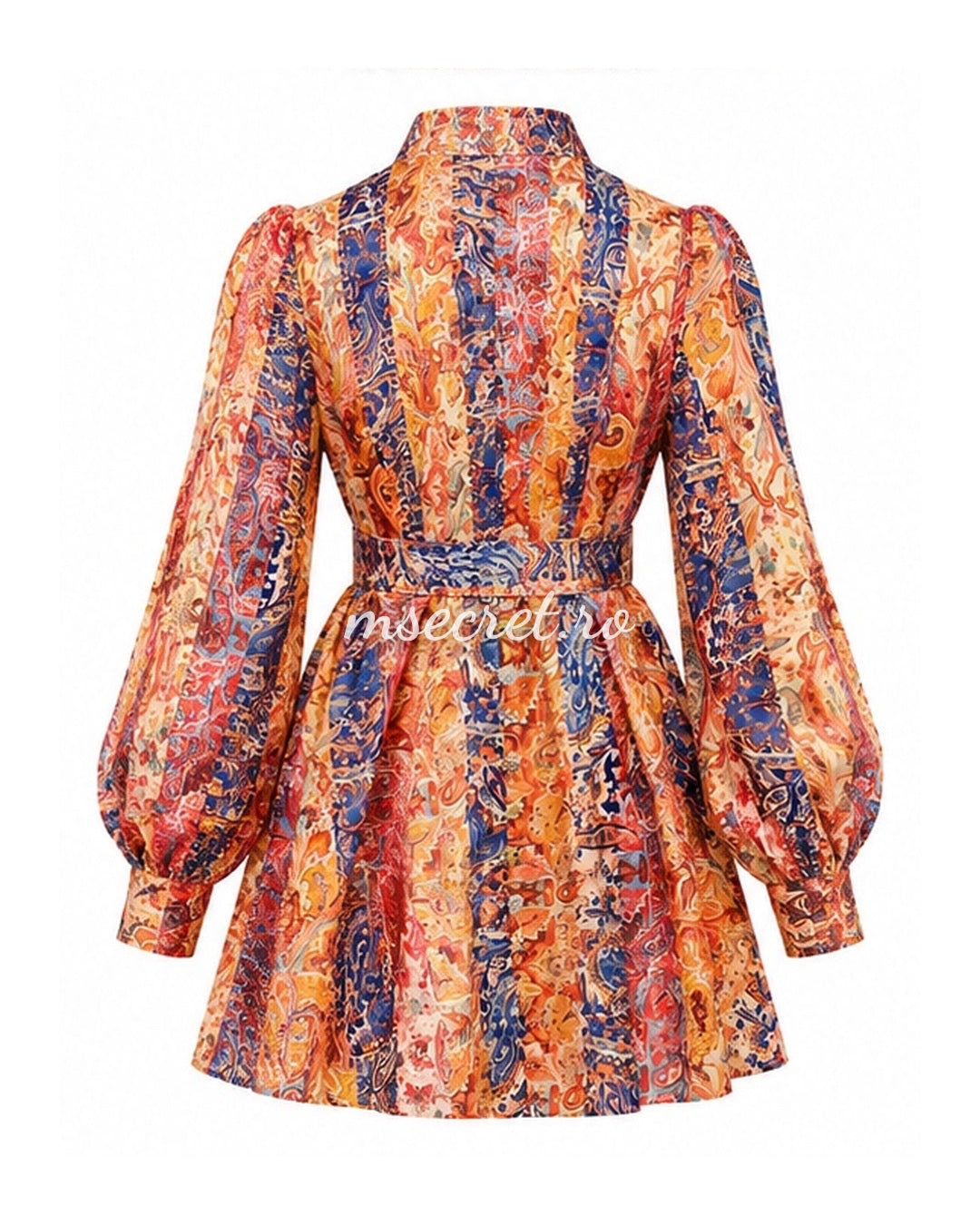 Multicolor dress with puff sleeves Sandi