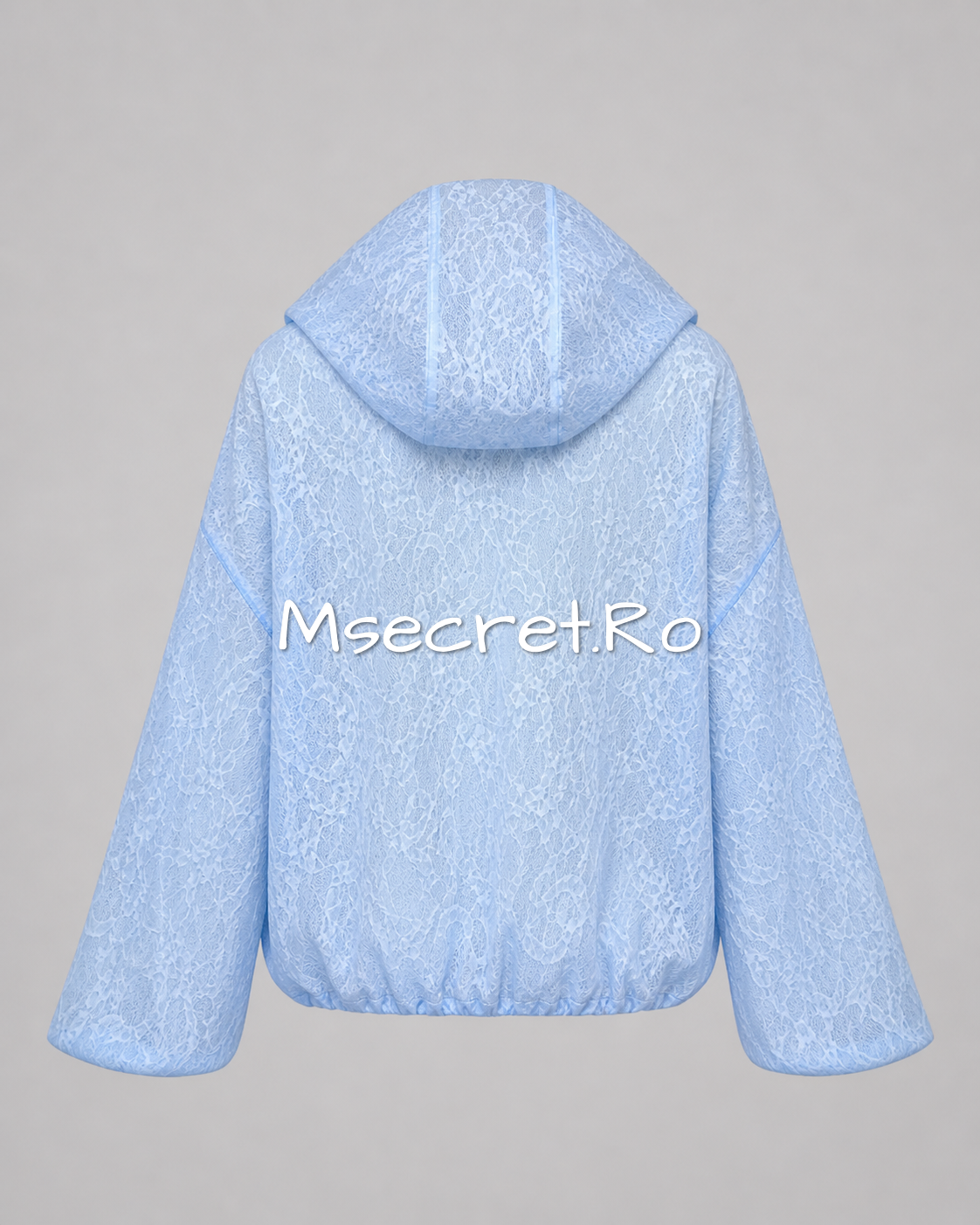 Blue jacket with lace and hood