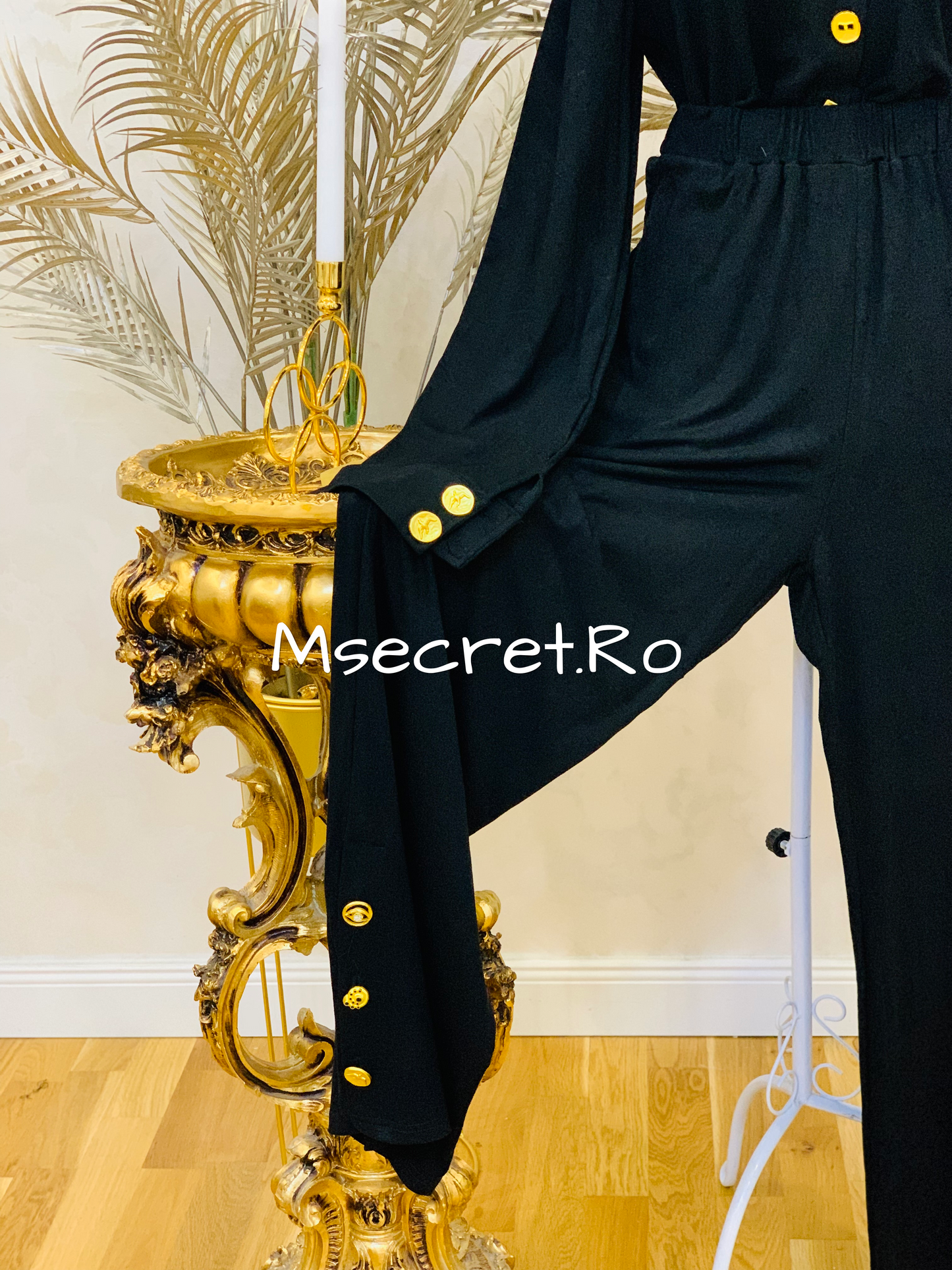 Compleu negru cu pantaloni lungi