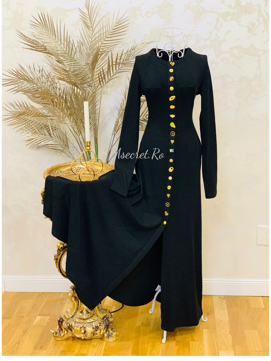 Rochie midi din bumbac tricotat