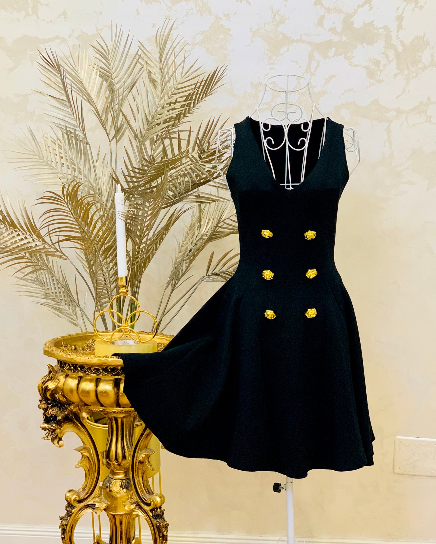 Black dress with gold details