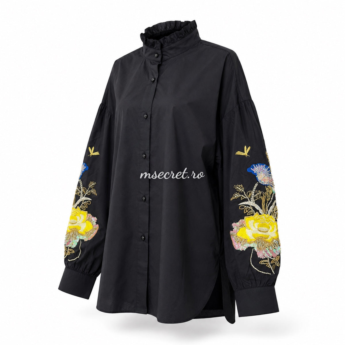 Camasa neagra cu broderie