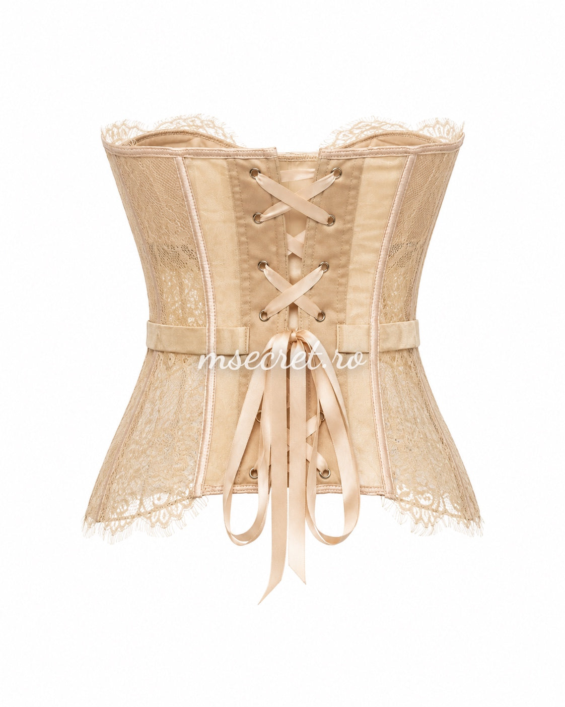 Beige lace corset with cups
