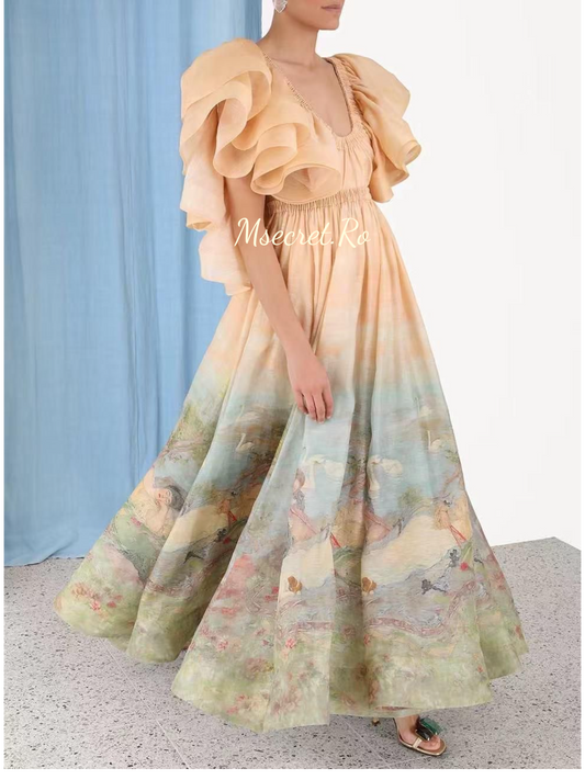 Rochie maxi din in Anemona am
