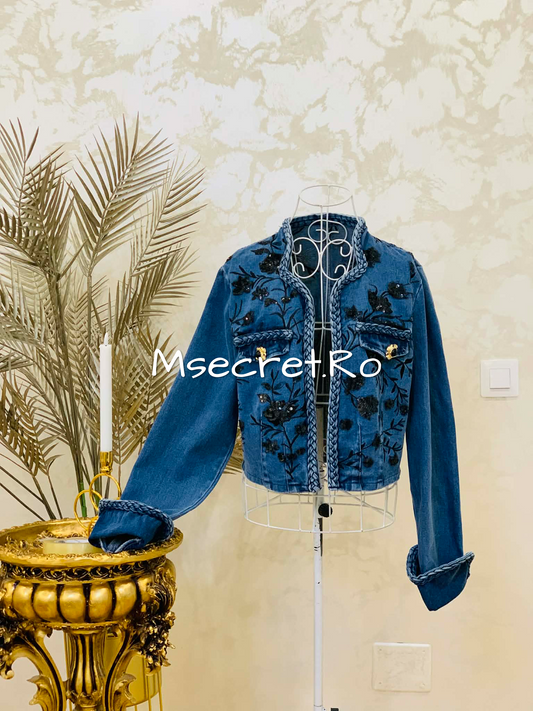 3D Appliqué Denim Jacket
