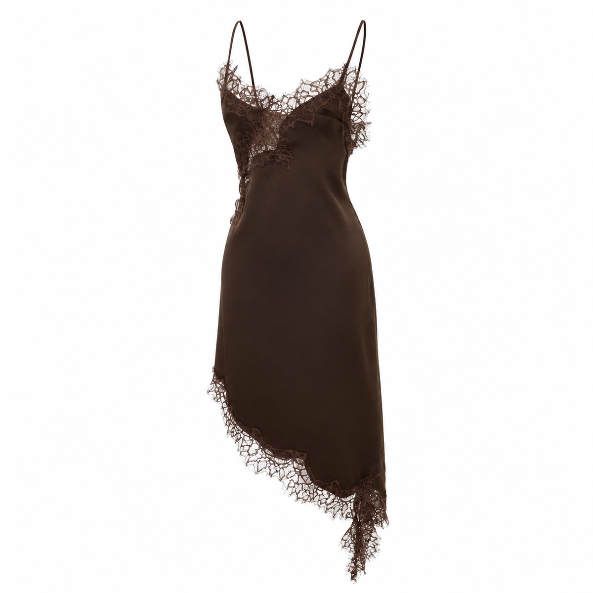 Rochie maro midi cu dantela