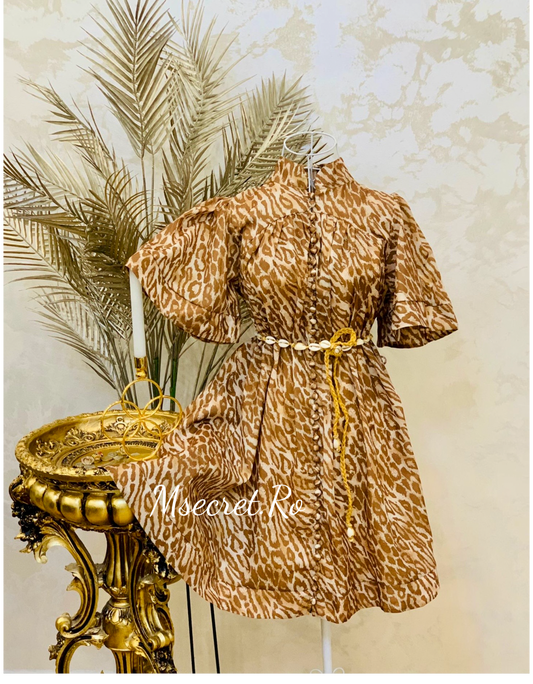 Rochie din bumbac animal print