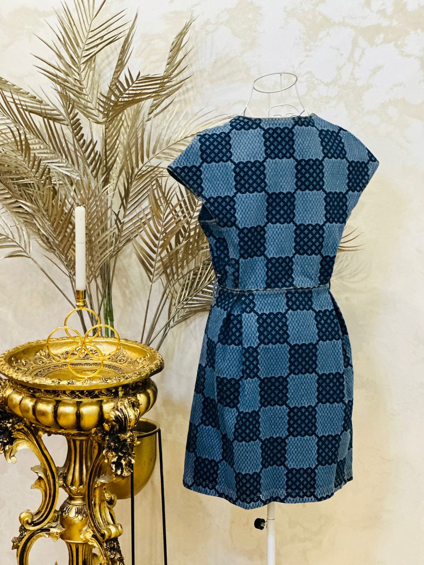 Rochie din denim cu fermoar frontal