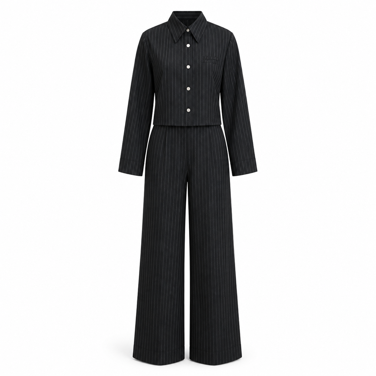 Compleu negru cu camasa si pantaloni lungi MiuM