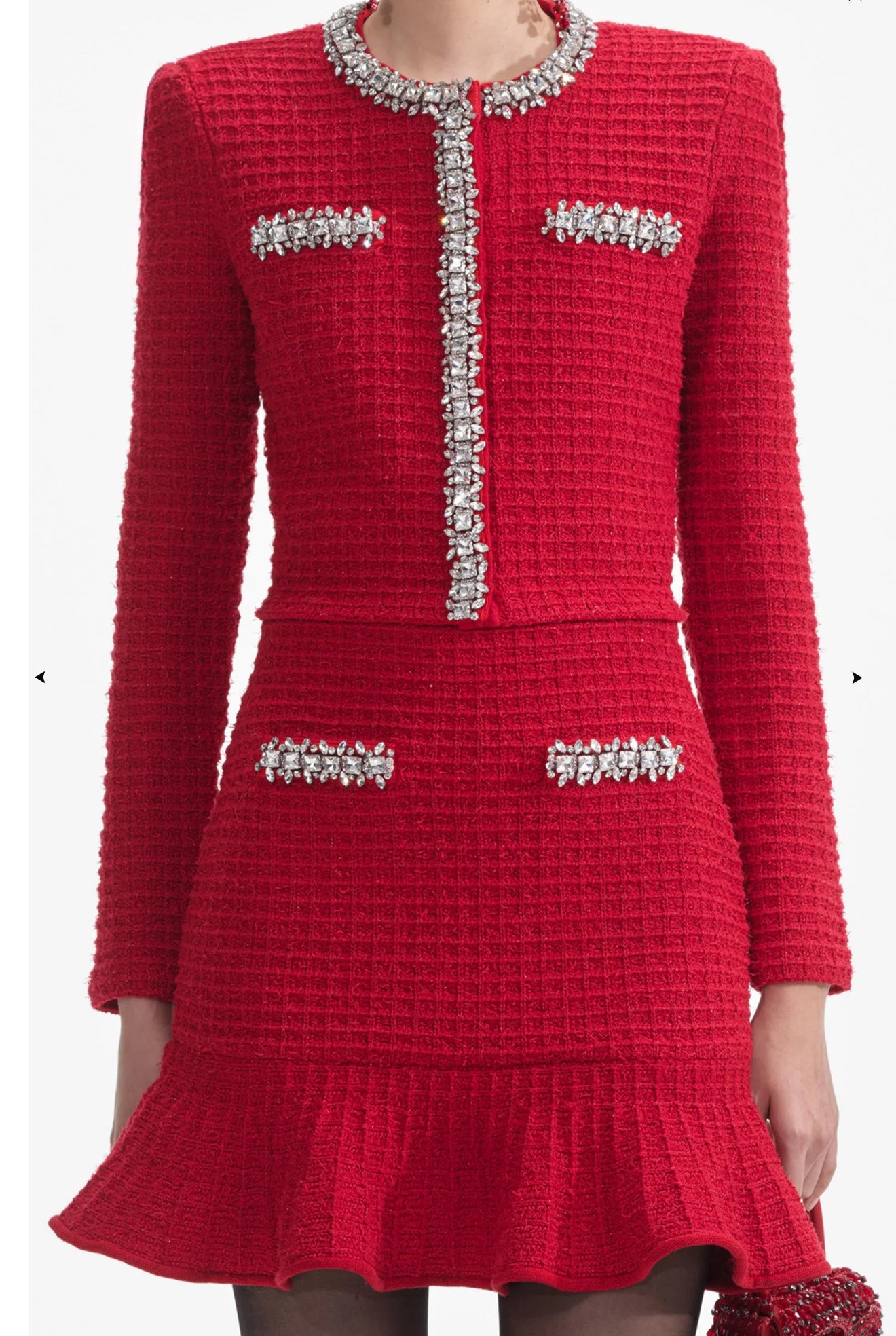 Set roșu cu detalii argintii Red Royal