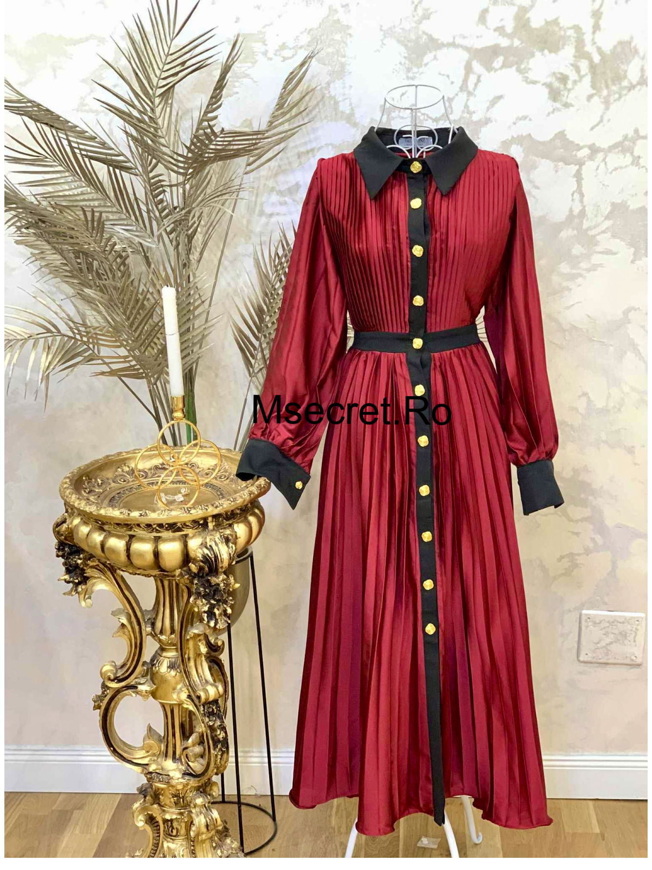Rochie visinie midi din material satinat premium
