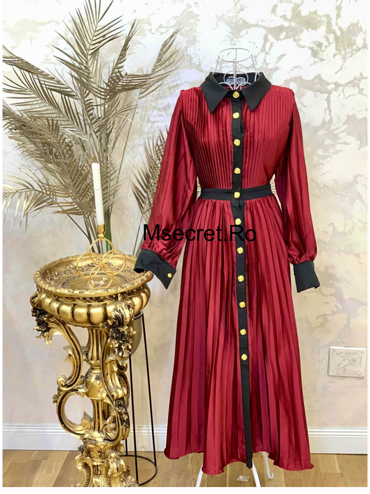 Rochie visinie midi din material satinat premium