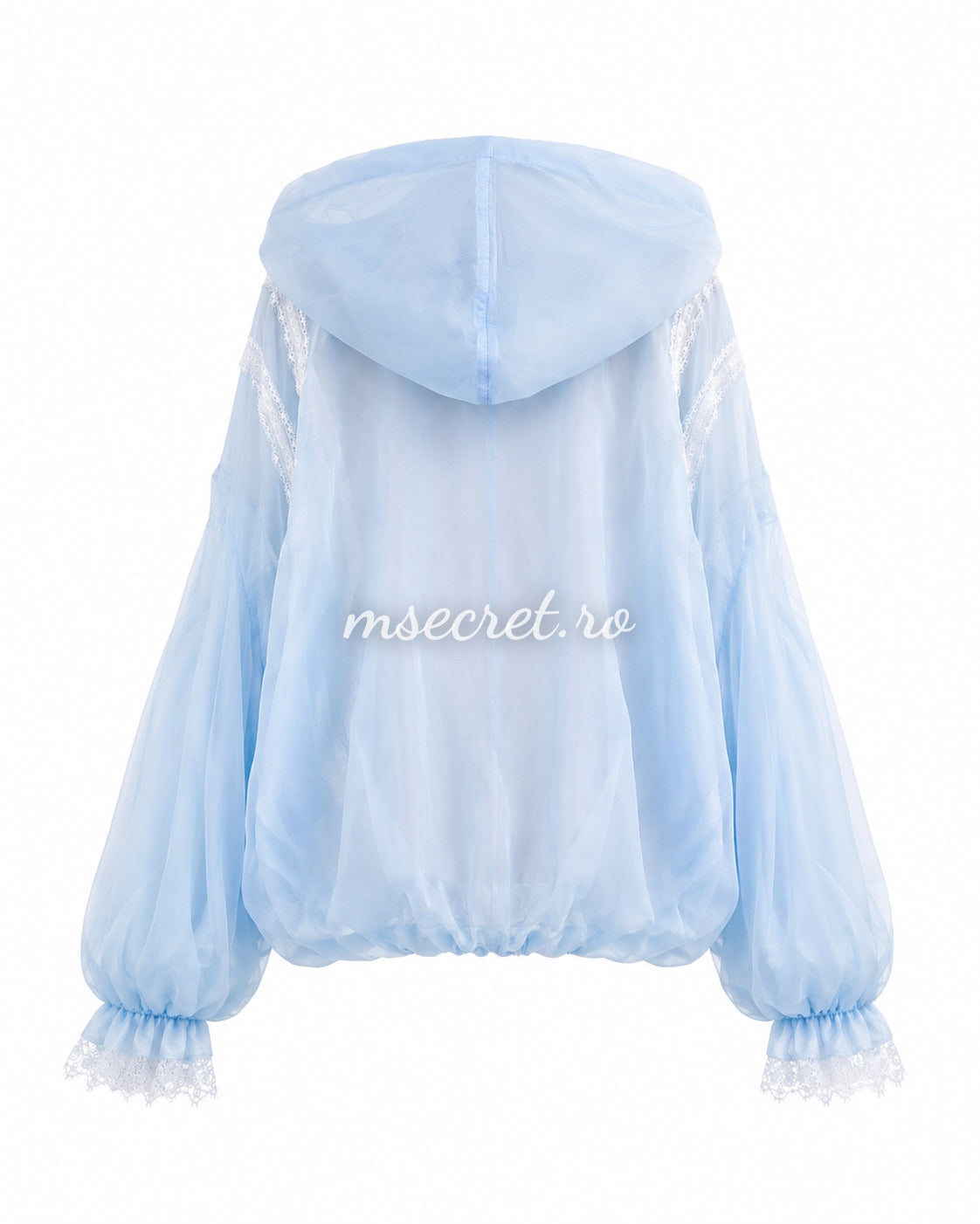 Blue jacket with lace and hood