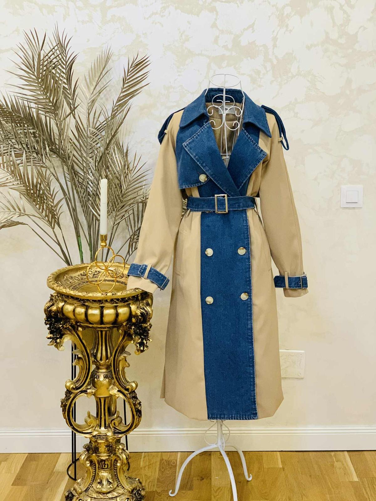 Trench bej cu denim Dora