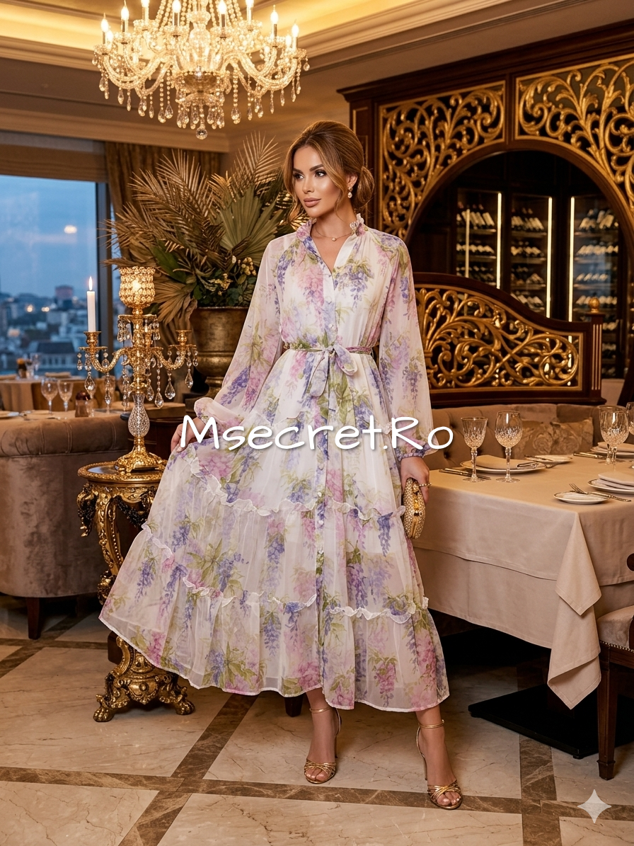 Rochie florala din matase