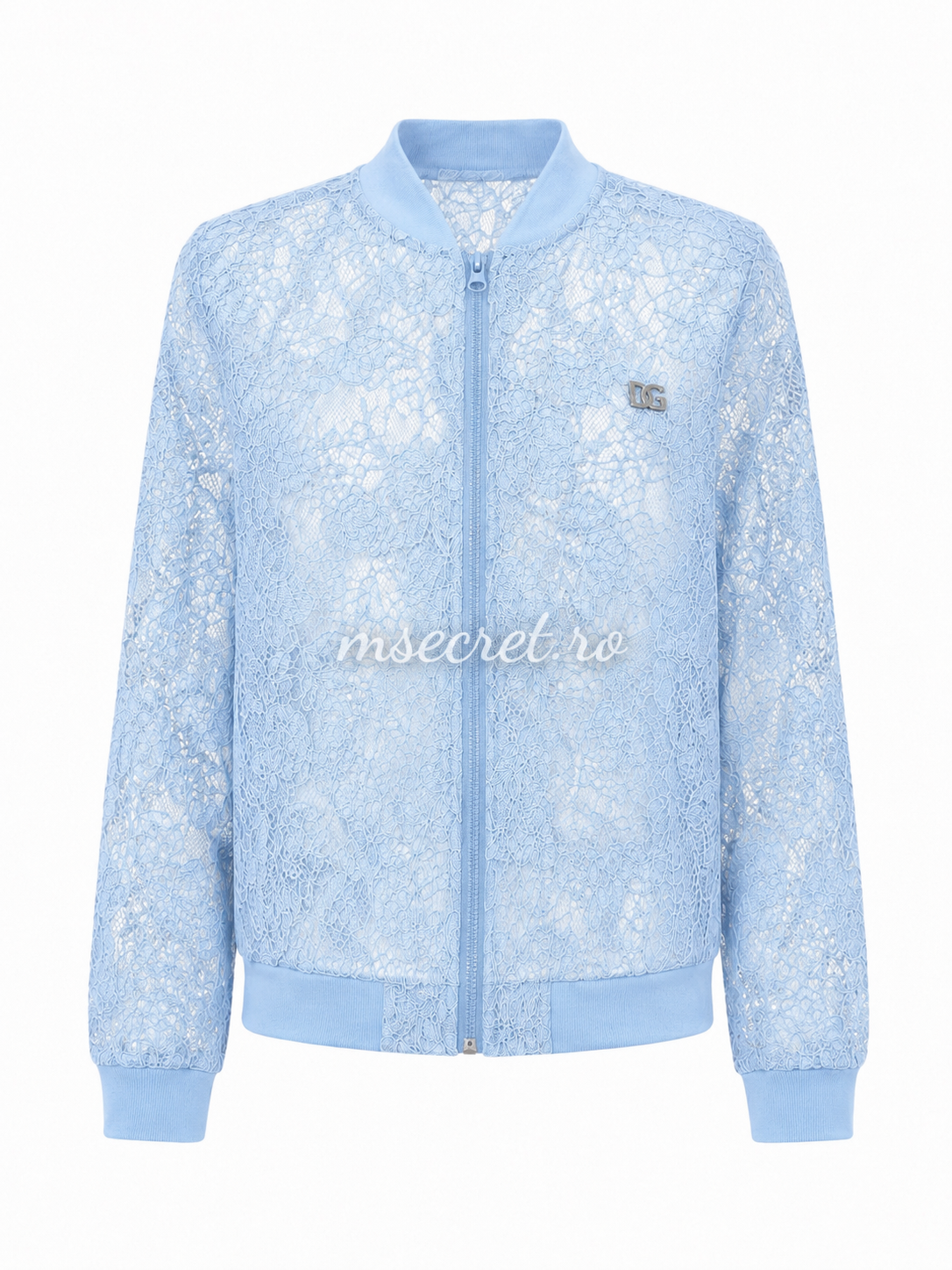 Blue floral lace set with jacket and trousers