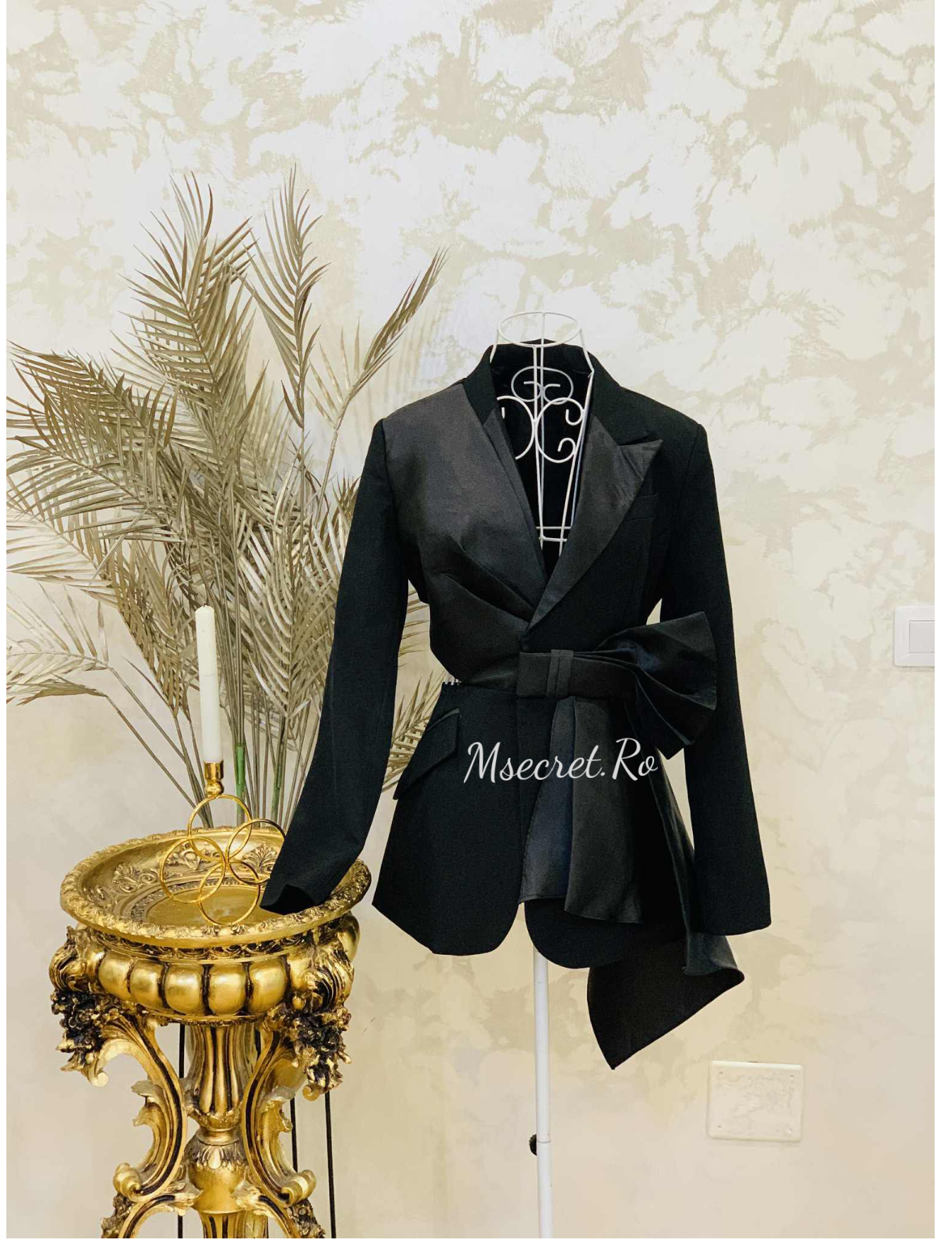 Sacou negru cu funda