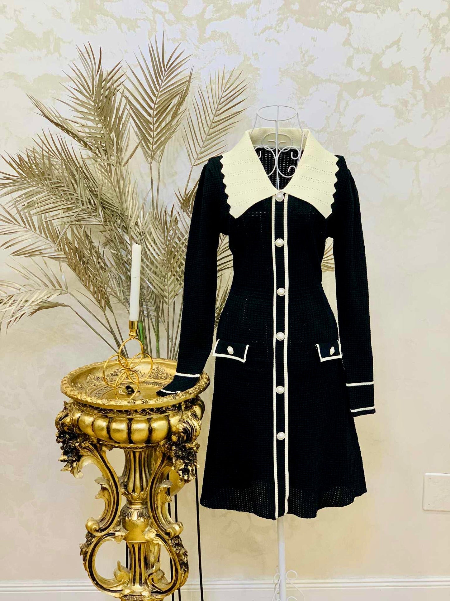 Rochie neagra din tricot