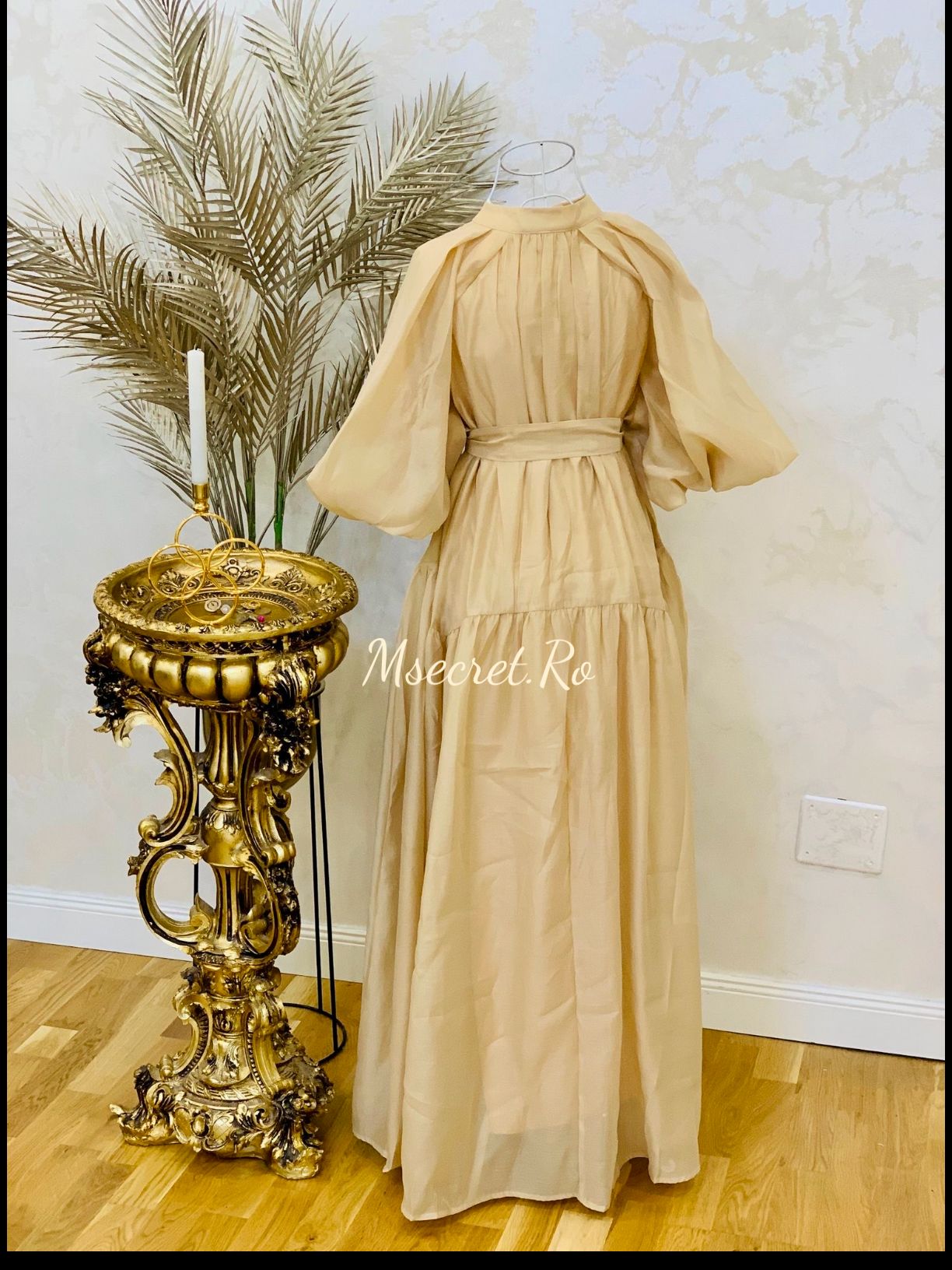 Rochie midi din in si matase
