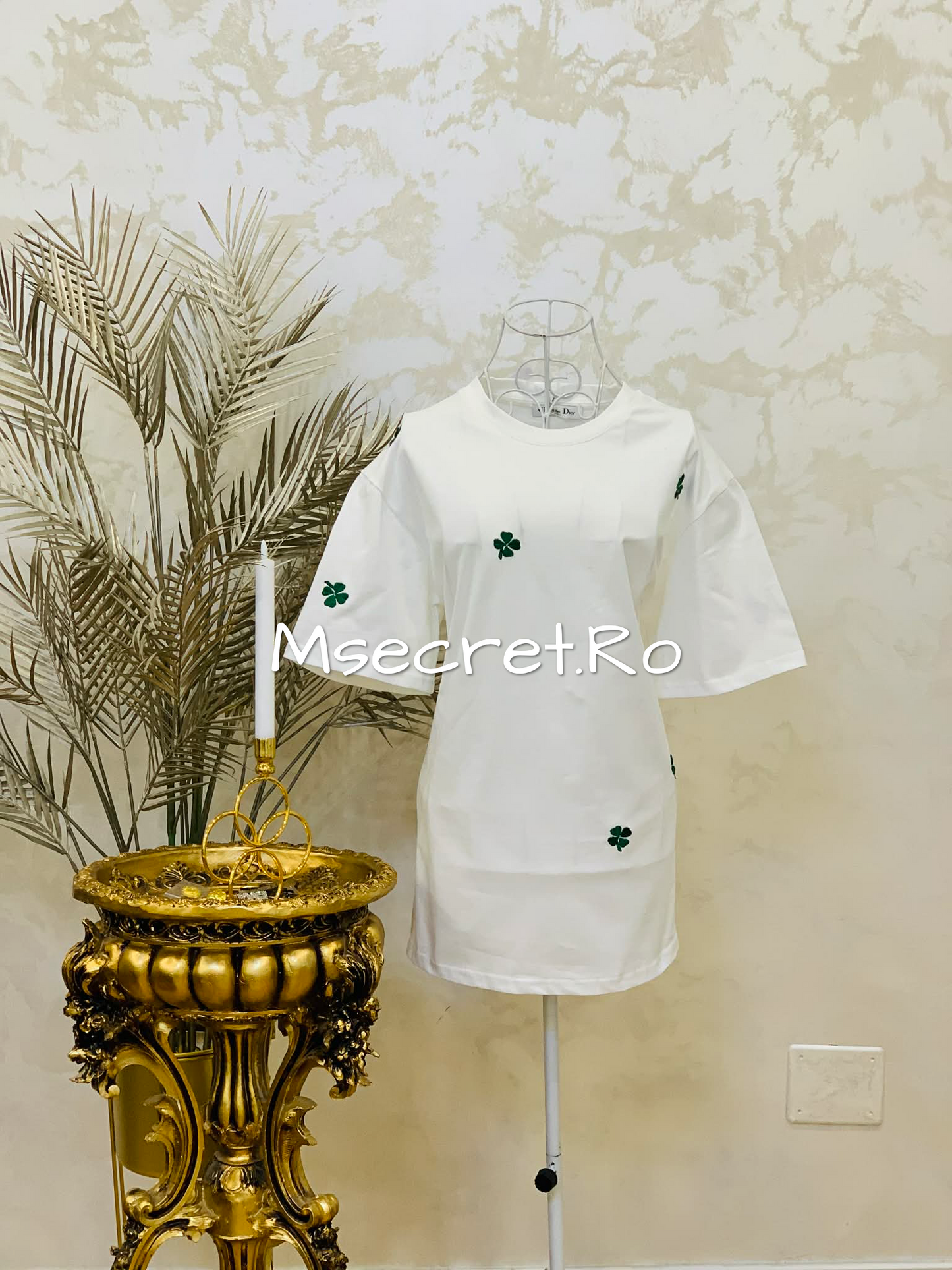 Tricou alb din bumbac