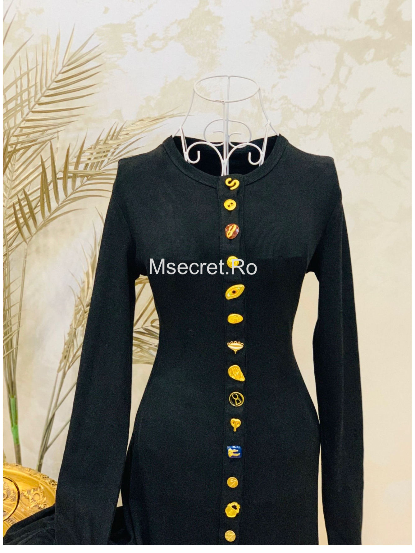 Rochie midi din bumbac tricotat