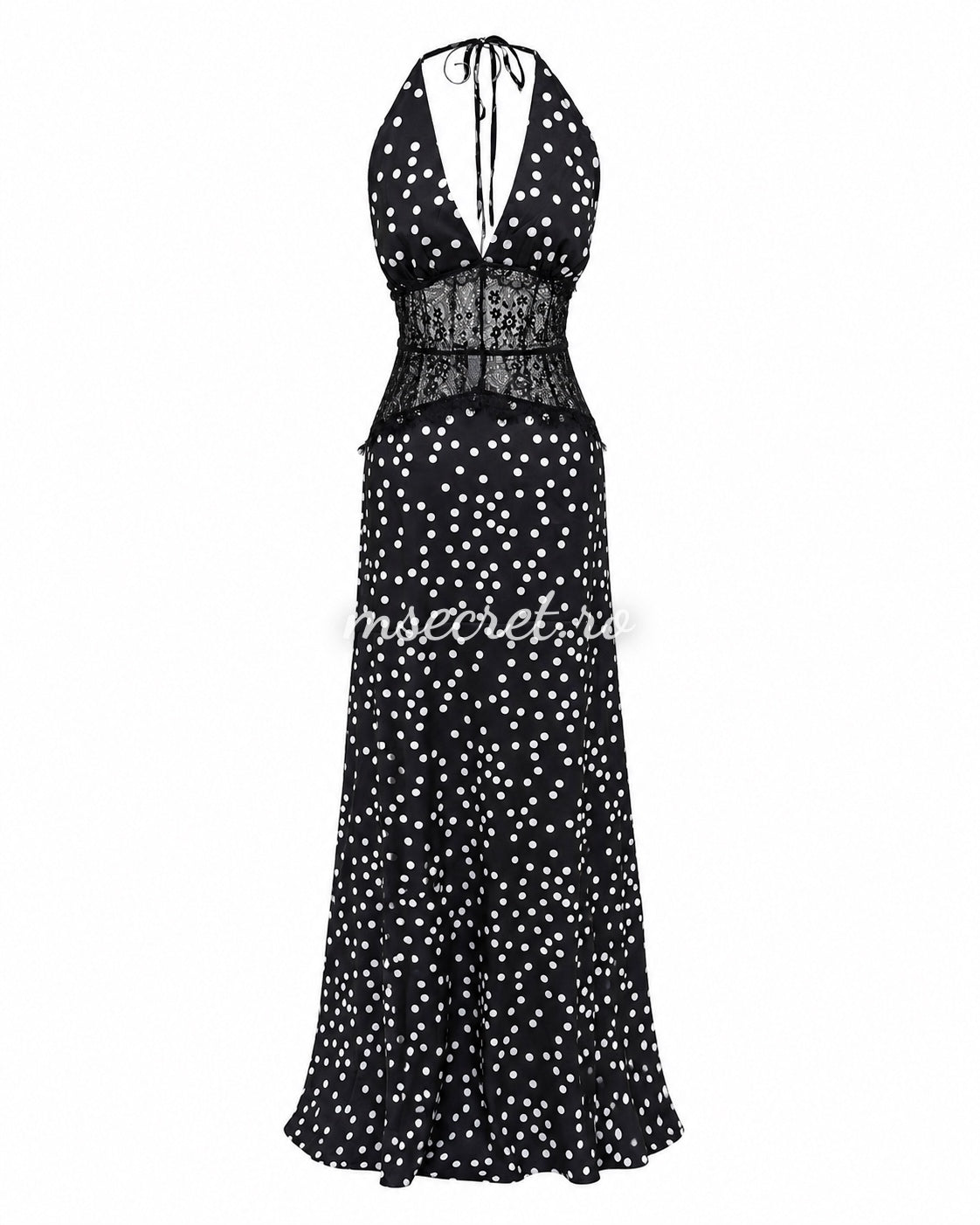 Rochie lunga neagra cu buline