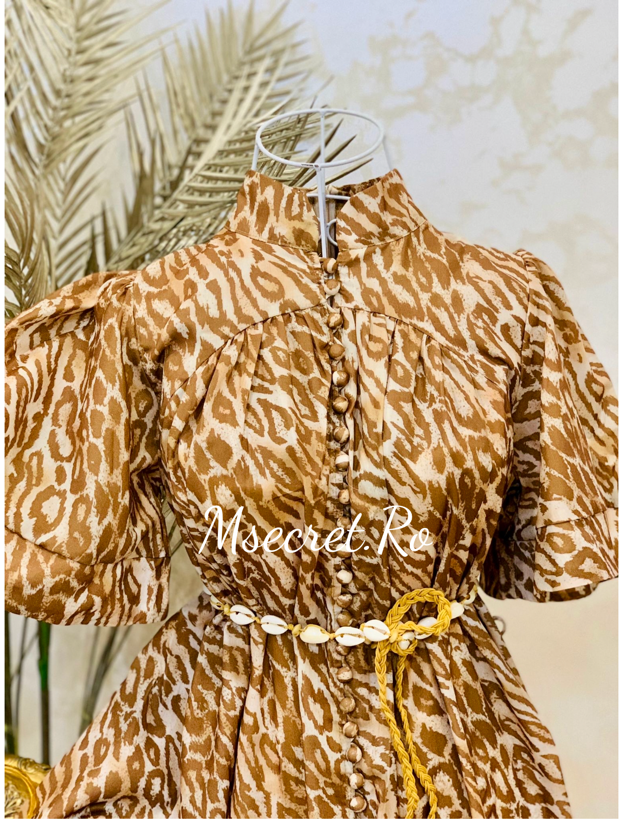 Rochie din bumbac animal print