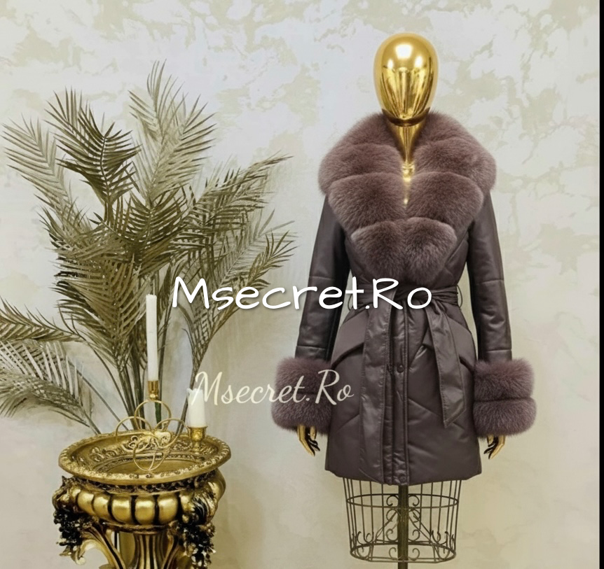 Geaca imperbeabila cu blana naturala Daria