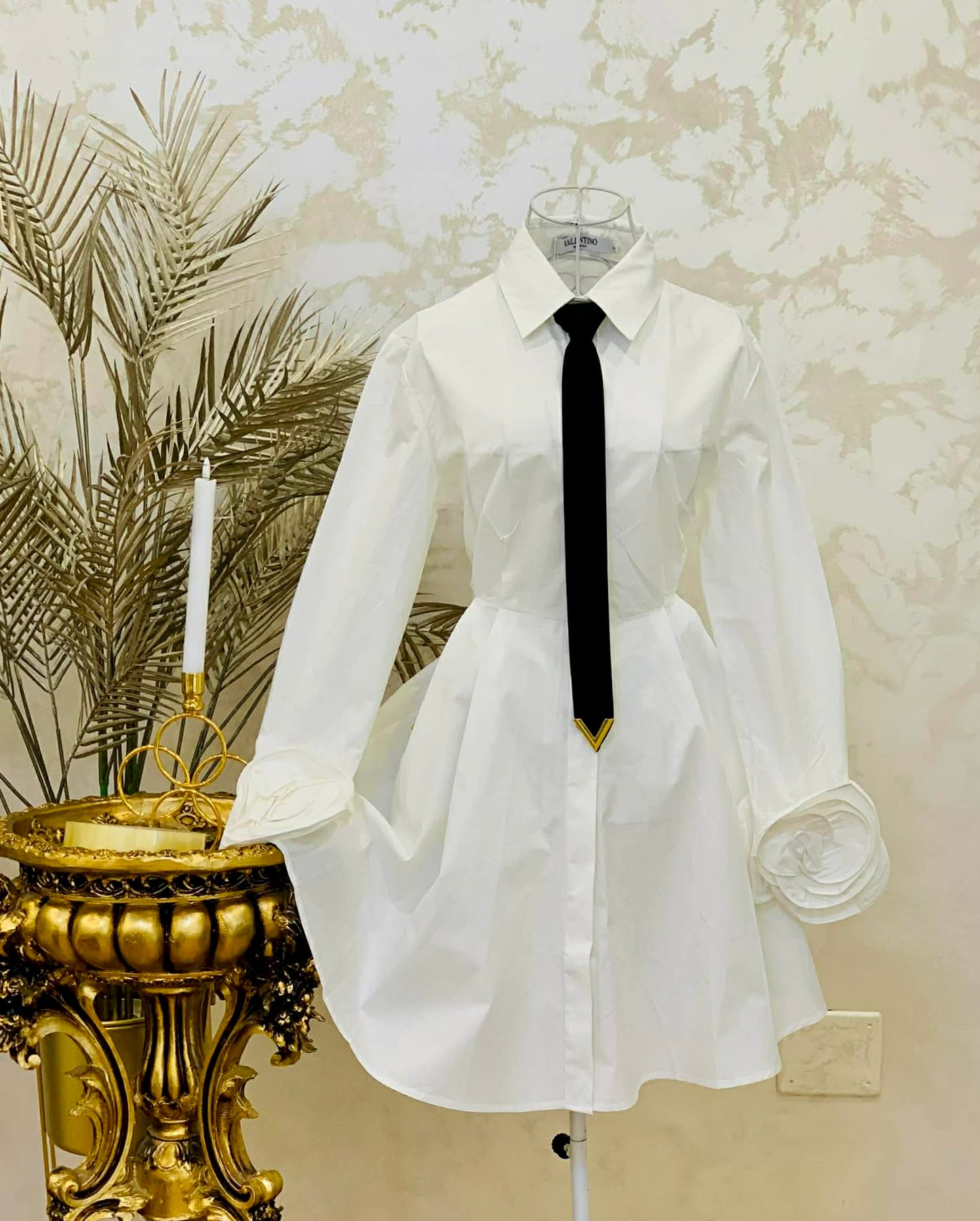 Rochie alba tip camasa