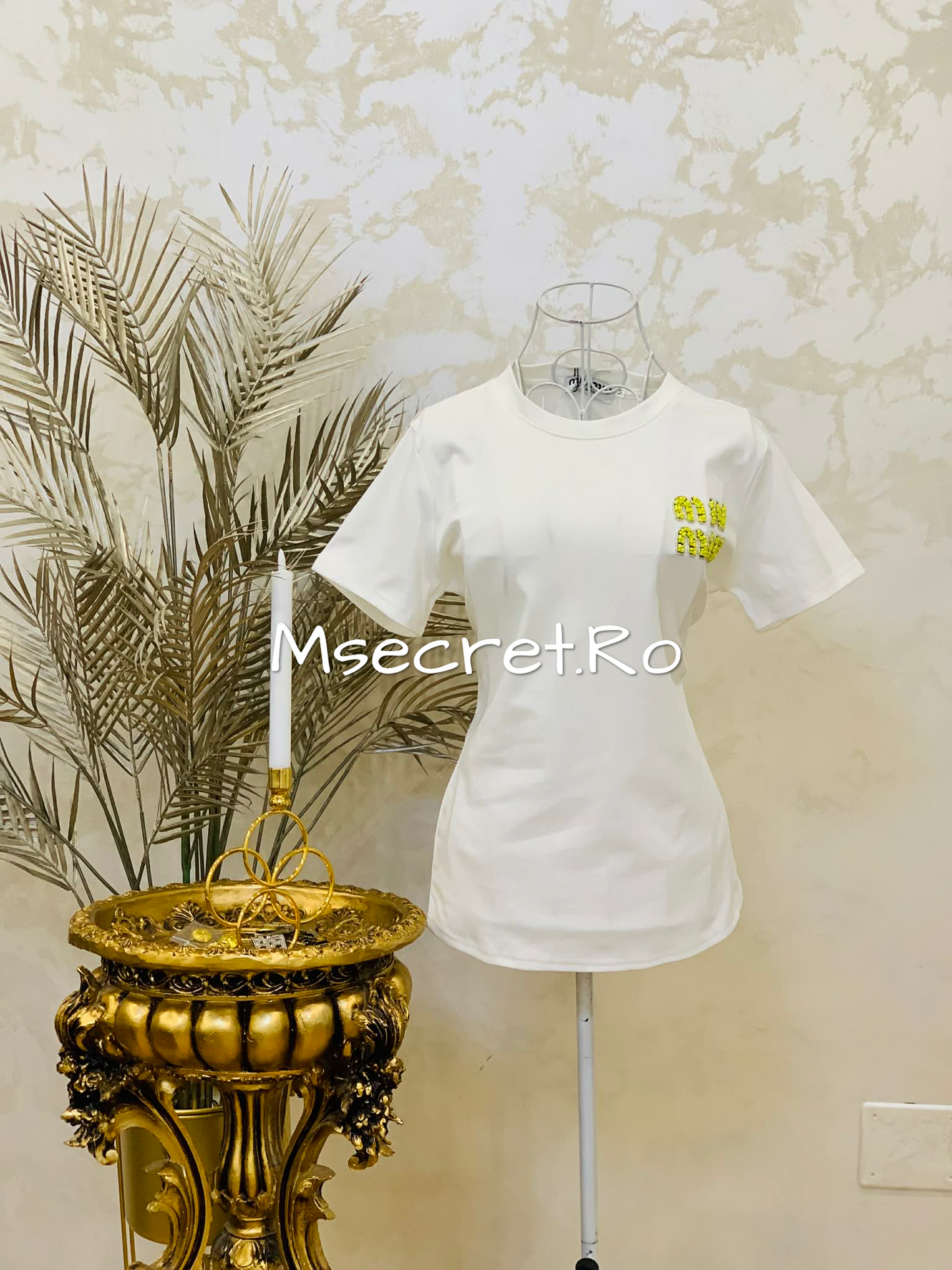 Tricou alb din bumbac