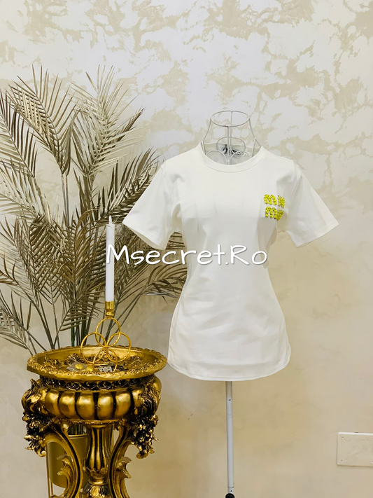 Tricou alb din bumbac