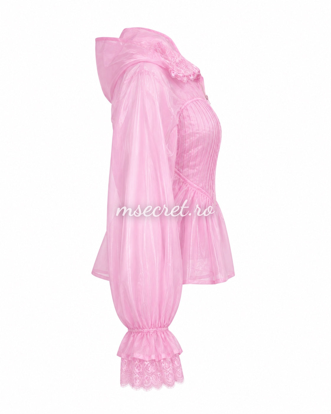 Pink jacket with lace and hood