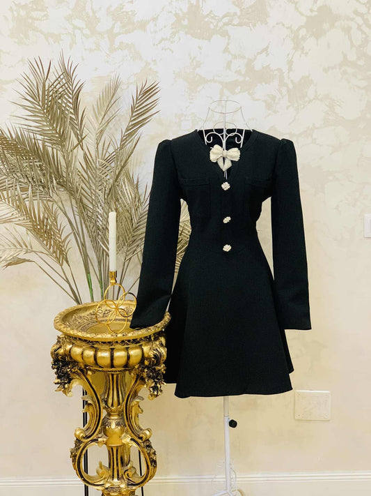 Rochie scurta neagra cu pietre Mona