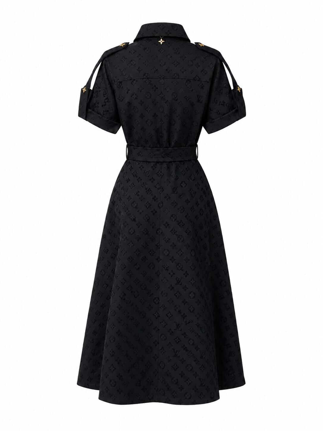 Rochie midi neagra tip camasa
