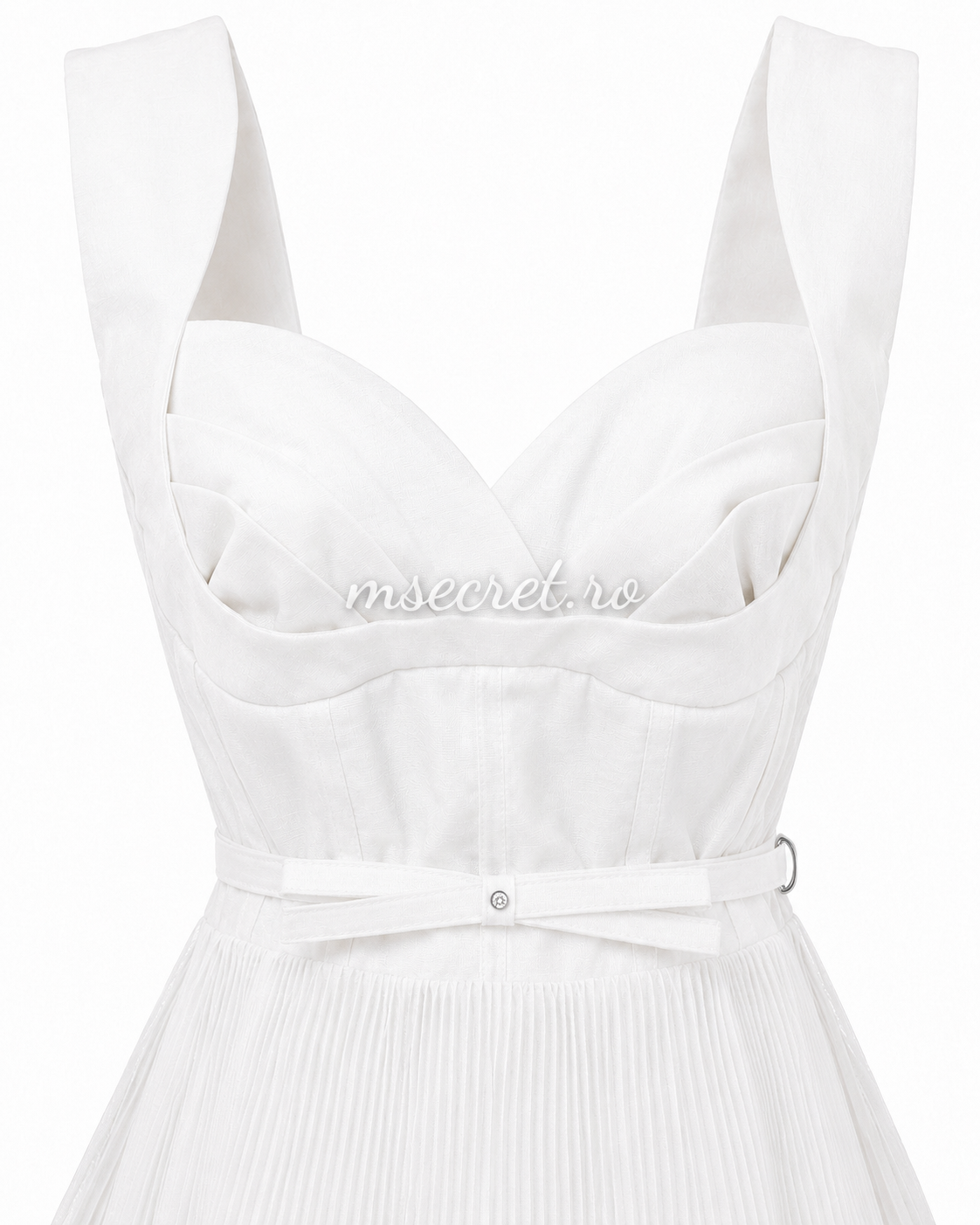 Rochie midi din in alba