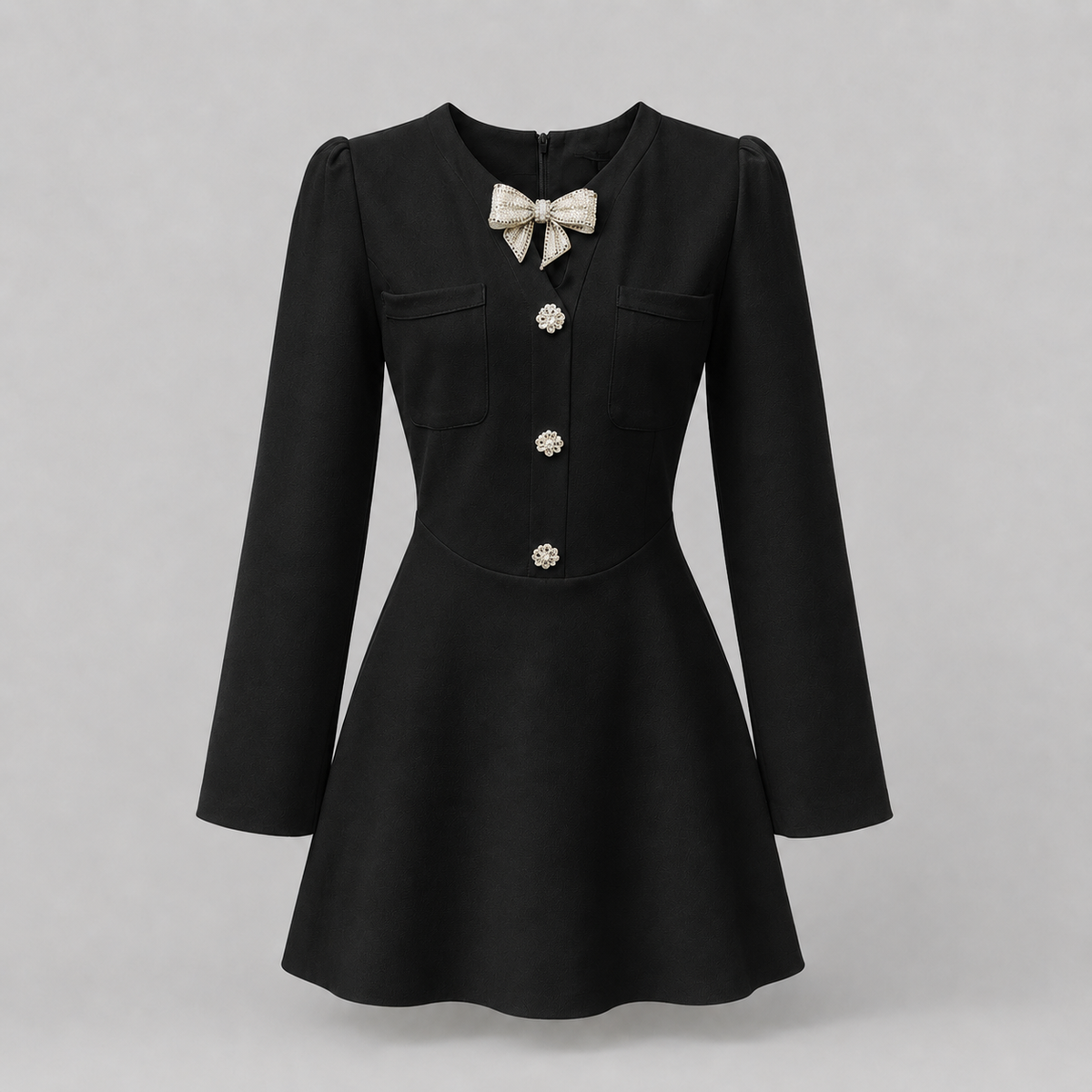 Rochie scurta neagra cu pietre Mona