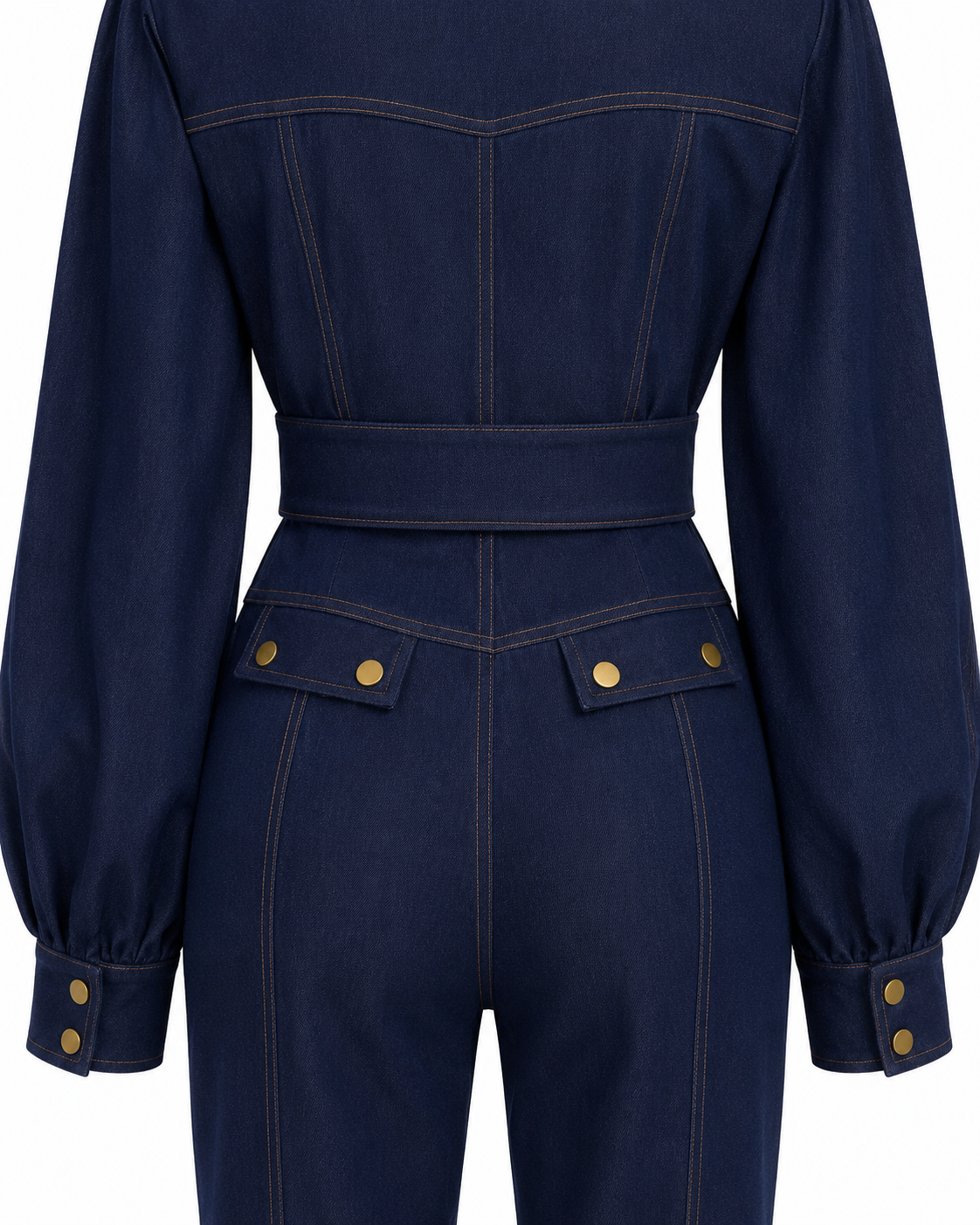 Denim set with jacket and flared jeans