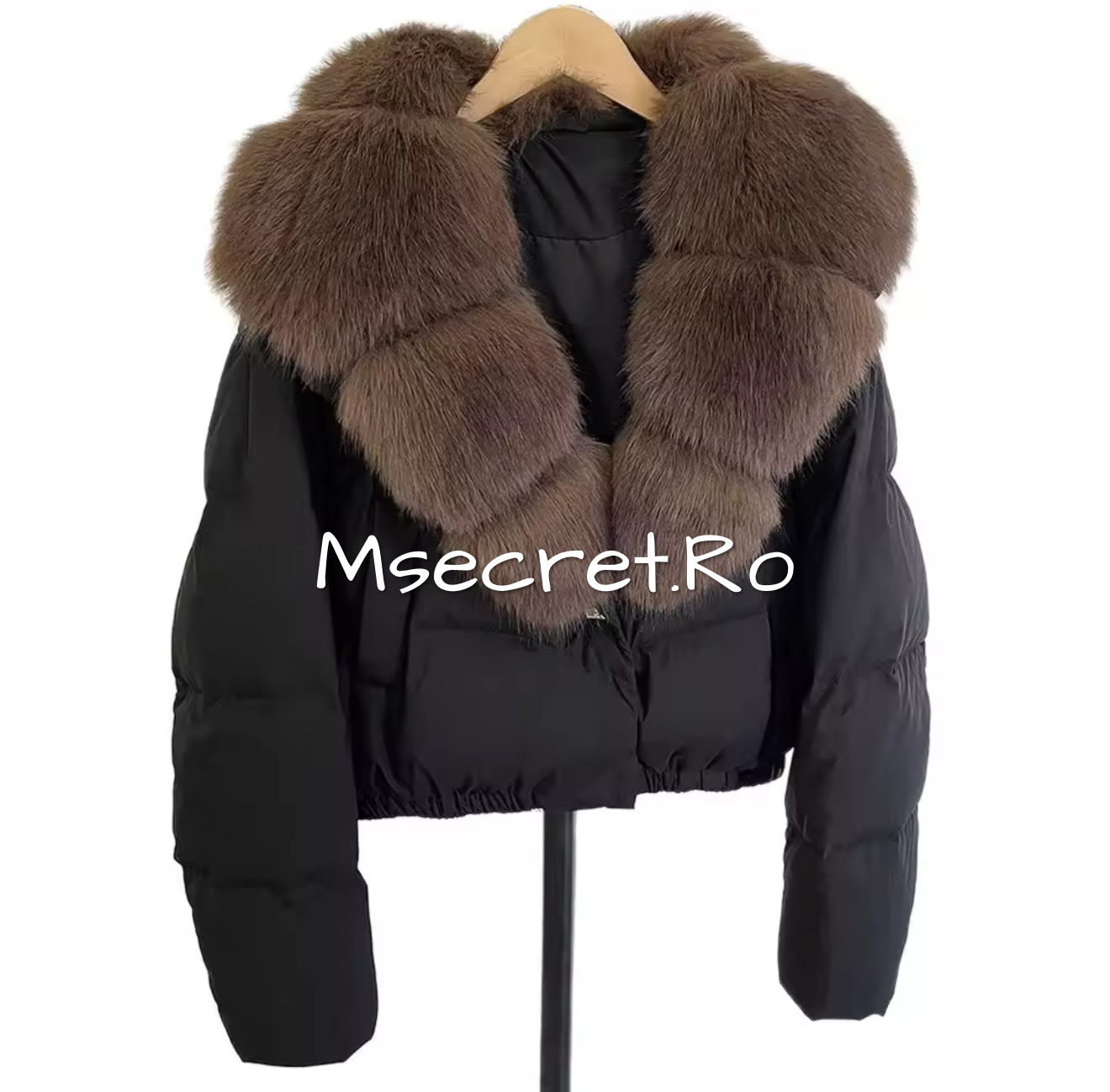 Waterproof windproof jacket with natural fur
