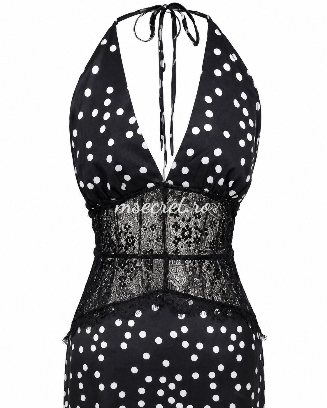Rochie lunga neagra cu buline