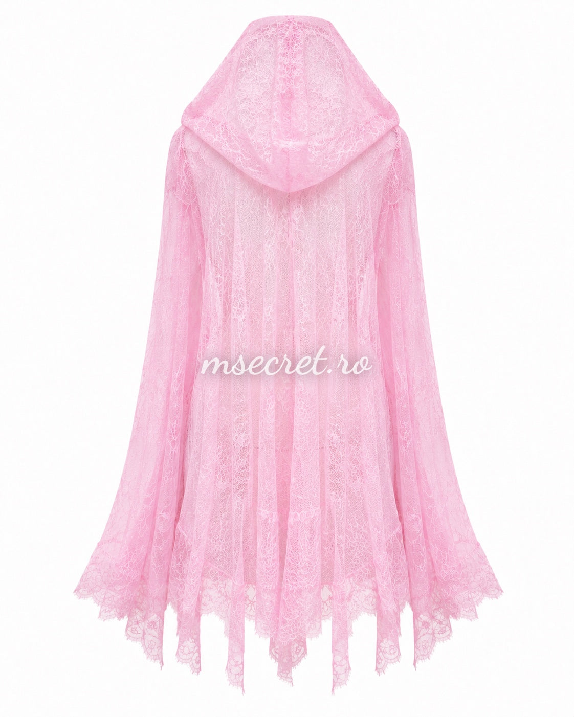 Pink lace shirt with hood
