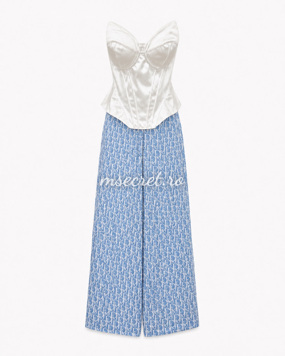 Long monogram print trousers
