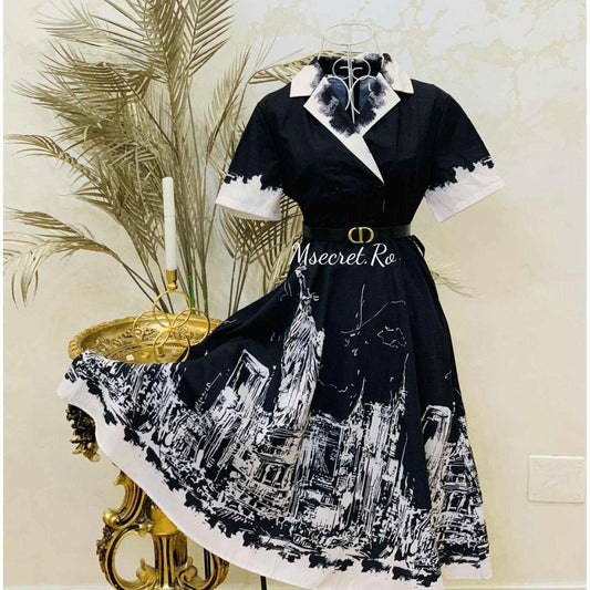 Rochie tip camasa cu maneca scurta
