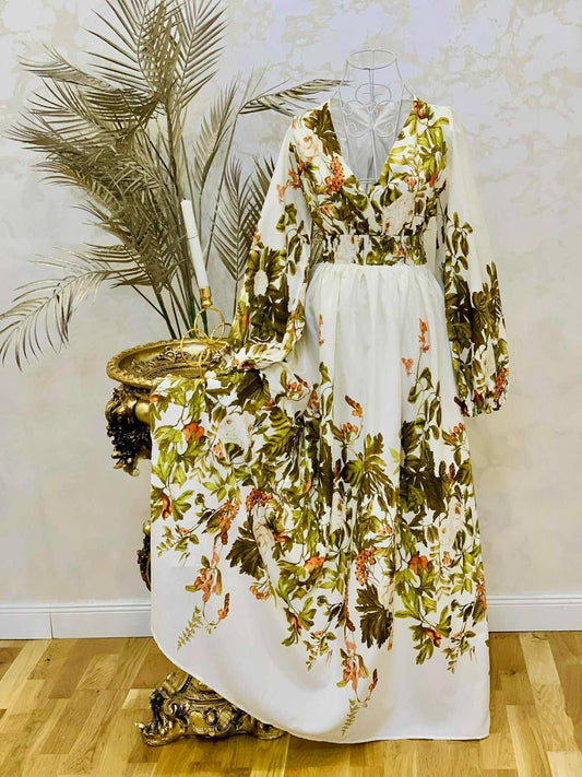 Rochie cu maneca lunga imprime floral